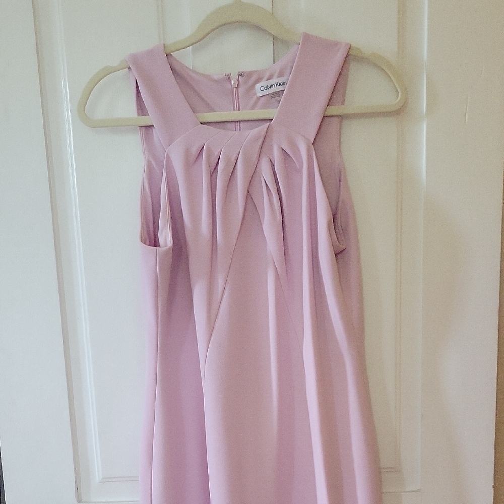 Calvin Klein Pink Pleated Sundress for Wedding Guest